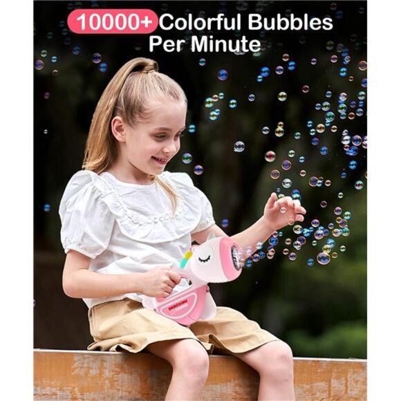 Bubble Machine Gun with Lights Music, Portable 360°Leak Proof Automatic Bubble - Picture 5 of 7